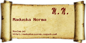 Maduska Norma névjegykártya